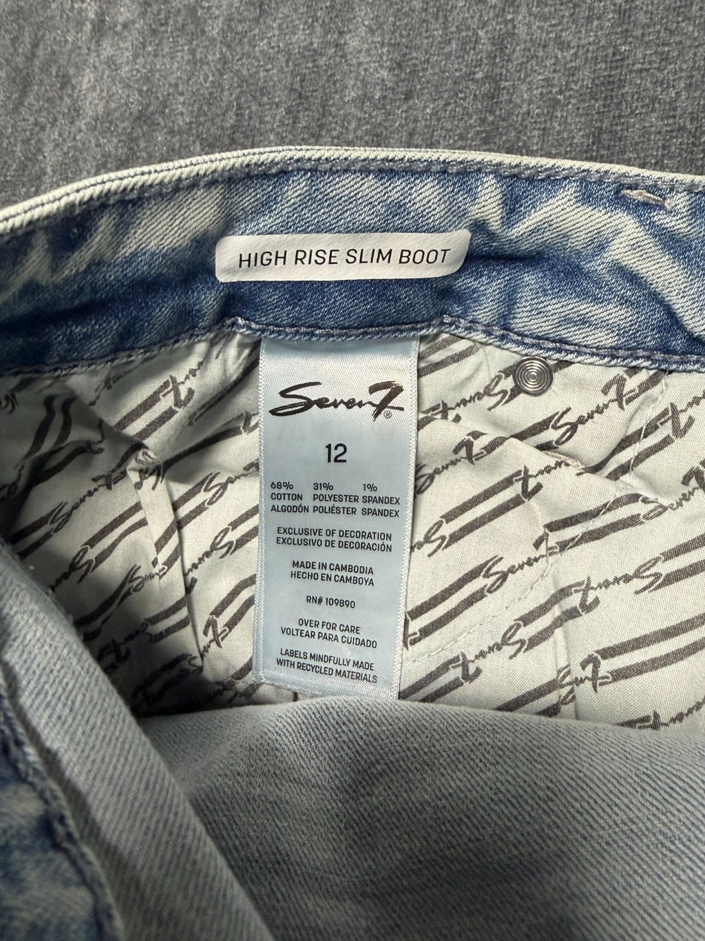 NWT Seven7 Bootcut Jeans Women's 12 Light Blue Denim High-Rise Casual Hipster