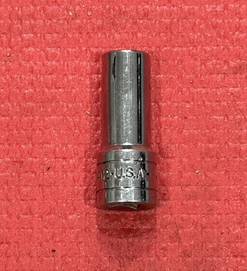 Vintage SK Tools 40412 3/8" Drive, 3/8" Semi Deep Socket 6PT Made in USA