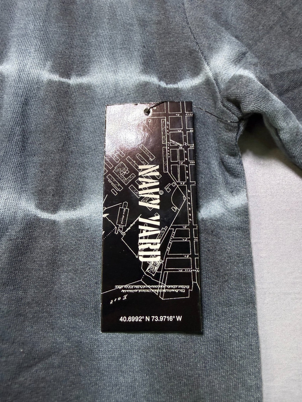 NWT Navy Yard Tie-Dye Sweater Men Medium Navy Gray Knit Long Sleeve Casual Wear
