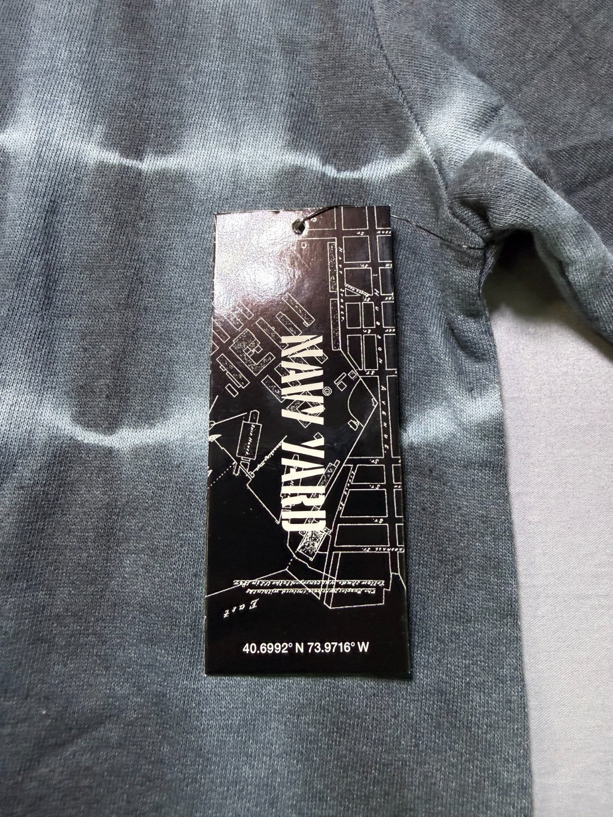 NWT Navy Yard Tie-Dye Sweater Men Medium Navy Gray Knit Long Sleeve Casual Wear