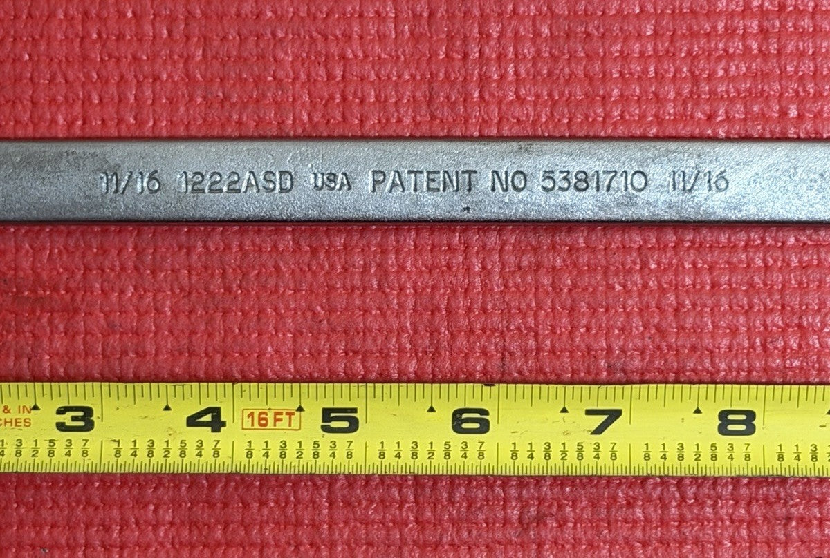 Proto Tools Anti-Slip 1222ASD 11/16" Combination Wrench 12 Point Alloy Steel USA
