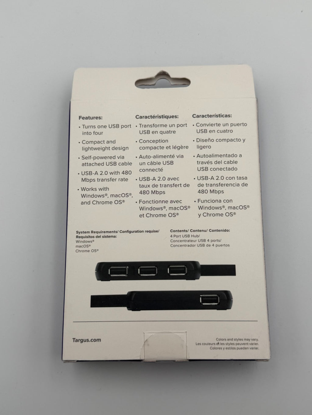 Targus ACH214 Black High-Speed PC & MAC Compatibility Portable 4-Port USB Hub