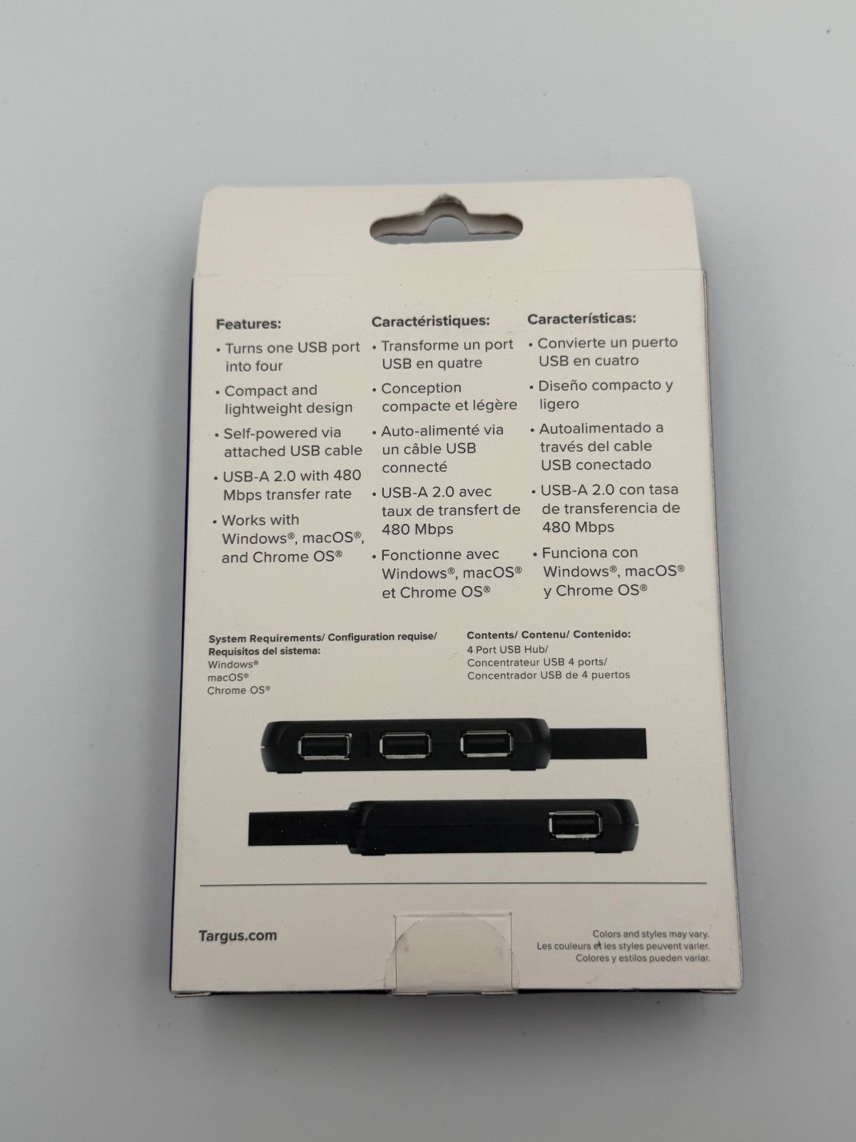 Targus ACH214 Black High-Speed PC & MAC Compatibility Portable 4-Port USB Hub