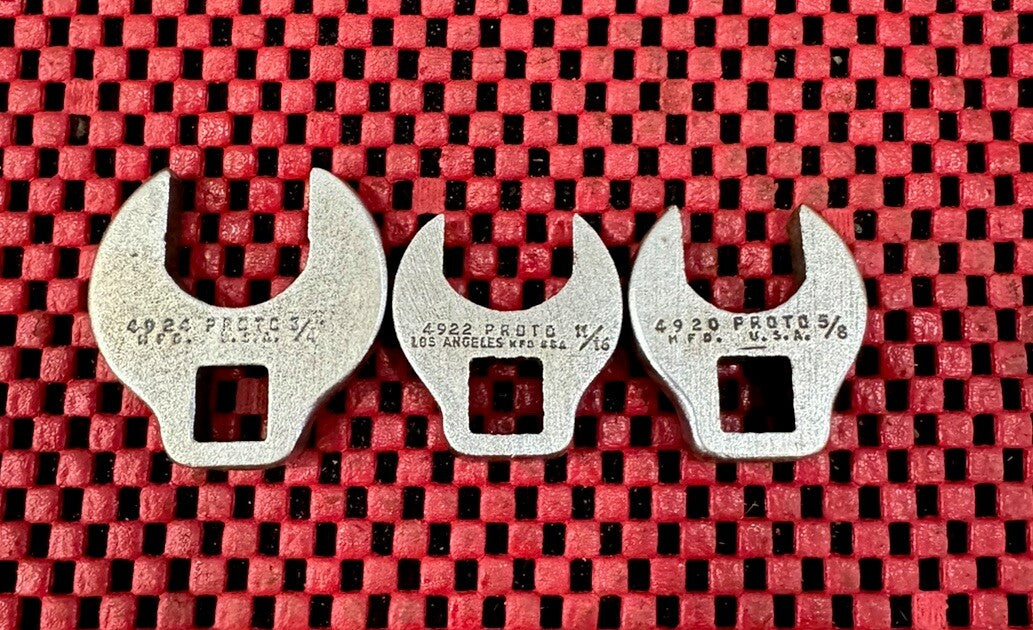 Proto Tools 3 Pc Set 3/8 Drive Open End Crowsfoot Socket Set Of 3 SAE USA M3