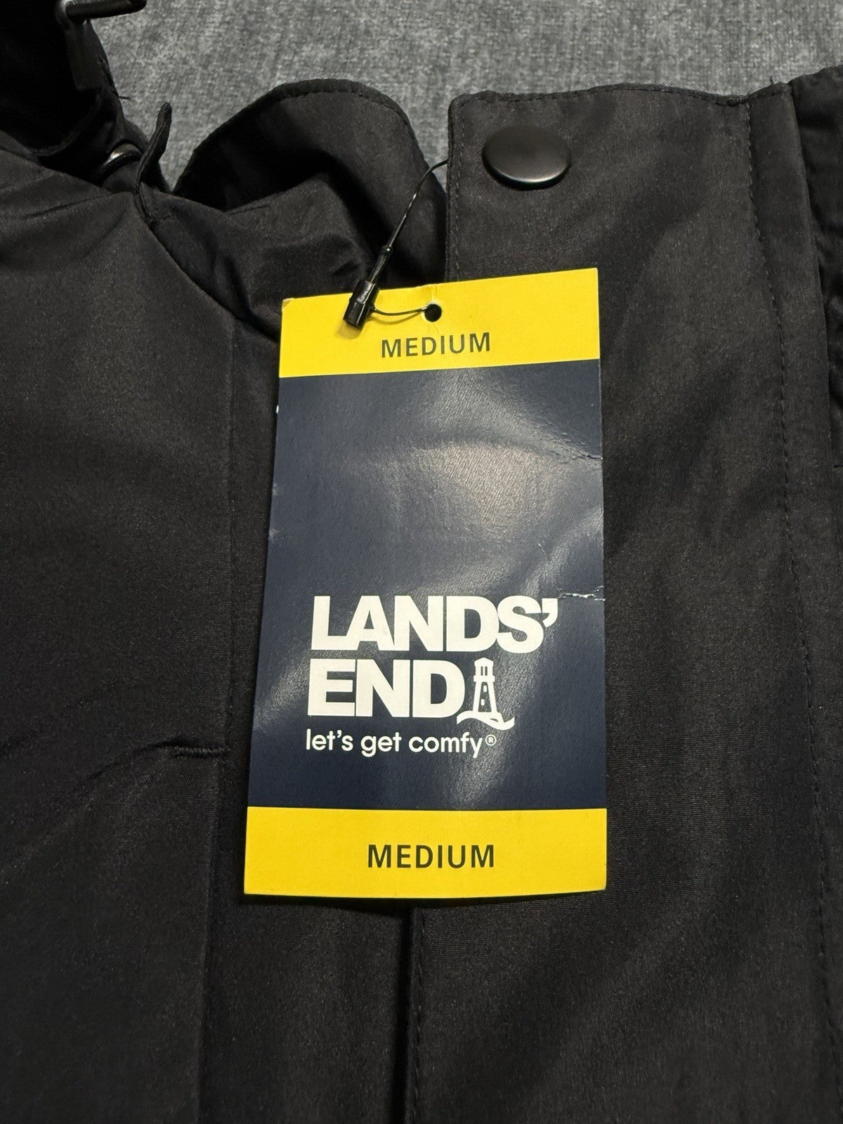 NWT Lands' End All-Weather 3-in-1 Jacket Men's Medium Black Full-Zip Hooded