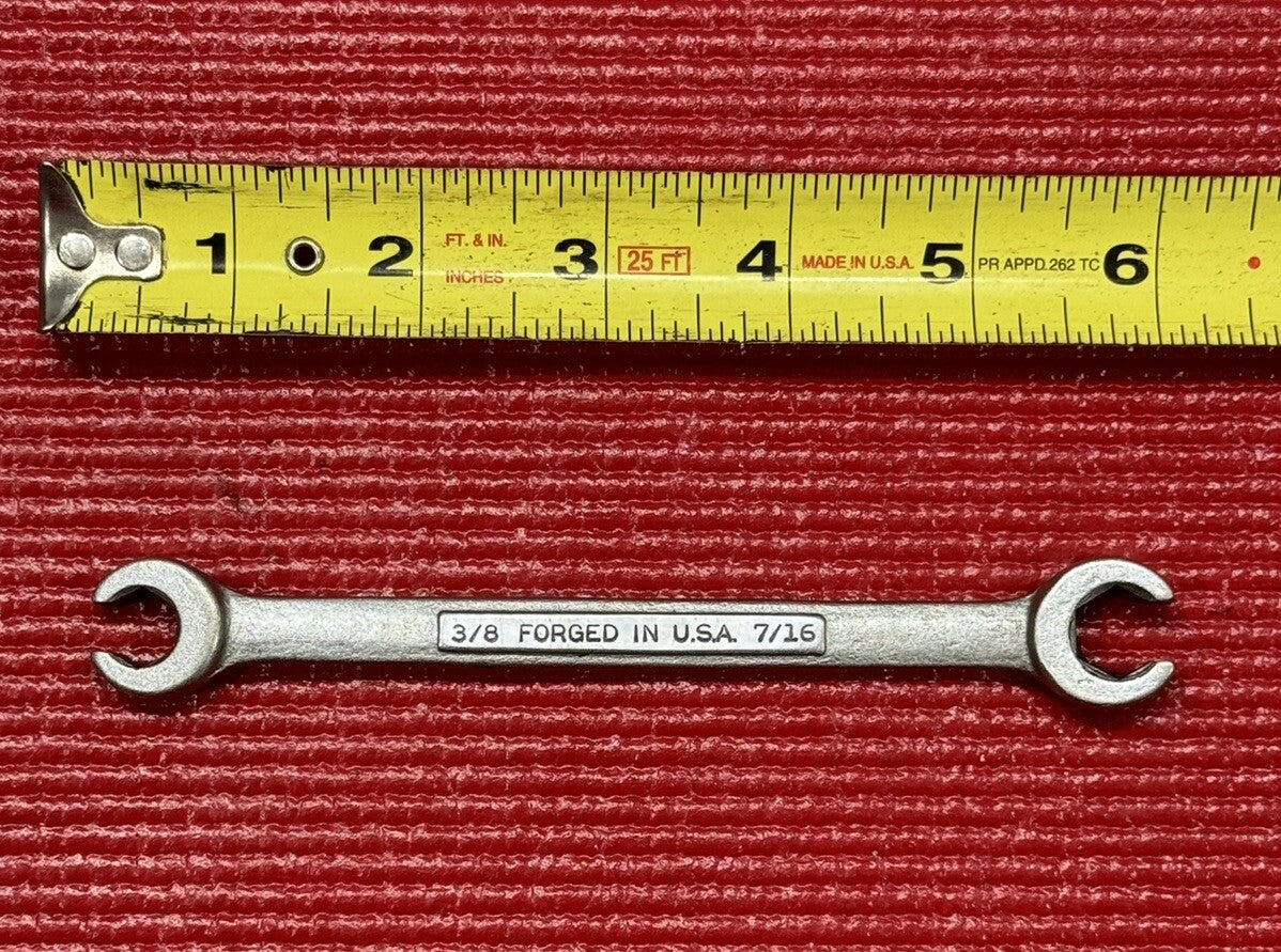 Vintage Craftsman 3/8" x 7/16", 6 Point Flare Nut Line Wrench Made in USA
