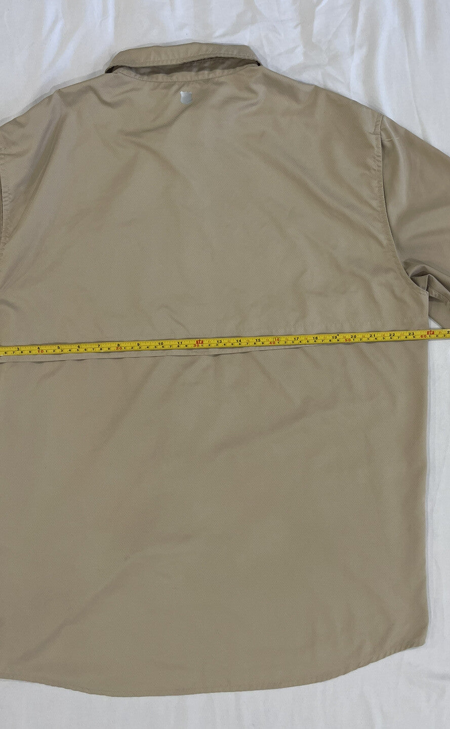 Field & Stream fishing shirt men short sleeve Back Vented Size L Large Khaki B1