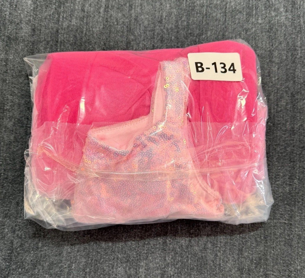 NWOT Zunie Knee Length Lined Layered Dress Pink Sleeveless Girls Size Medium 7/8