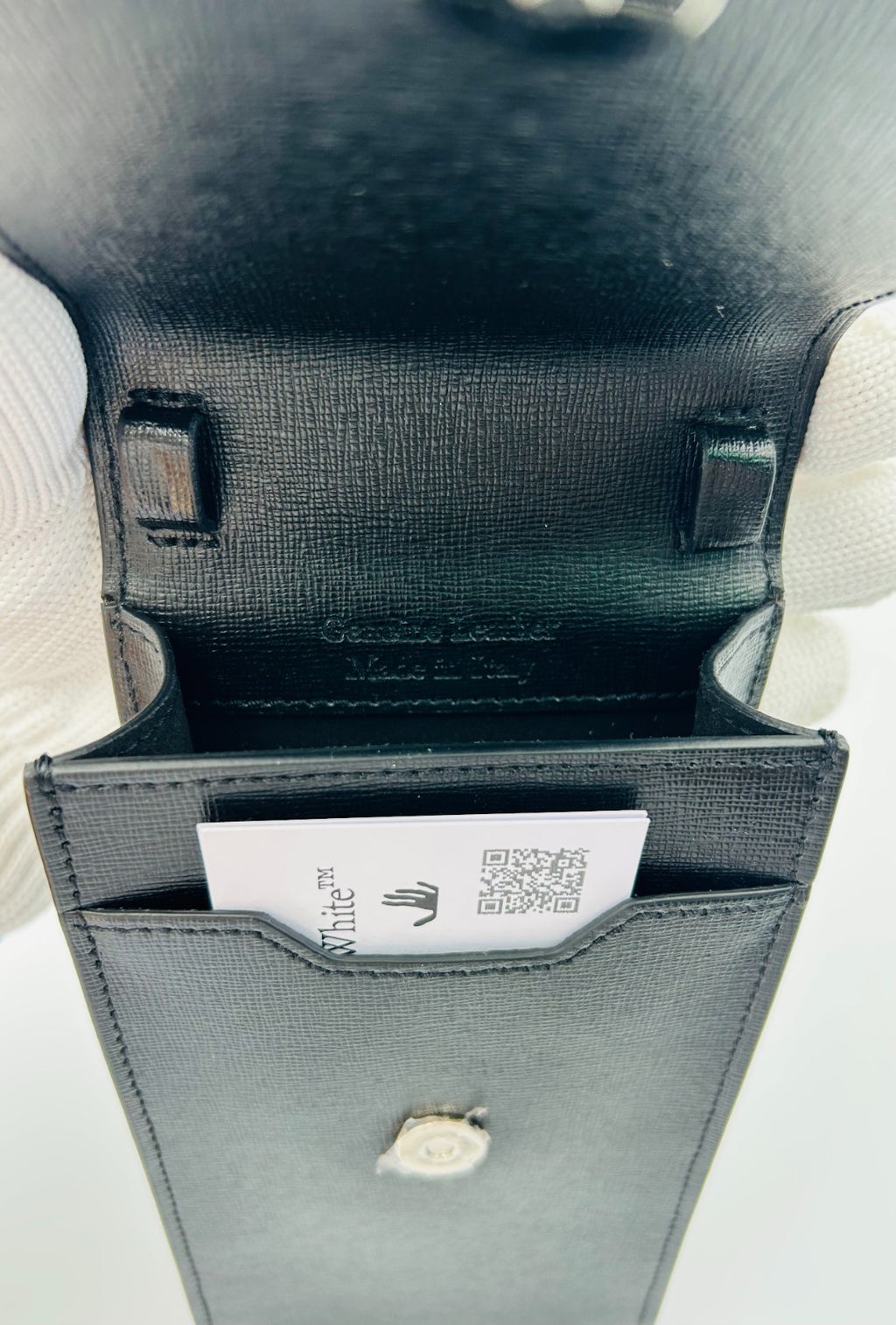 Off-White Binder Diagonal Stripe Print Phone Holder Men Black/White Lightweight