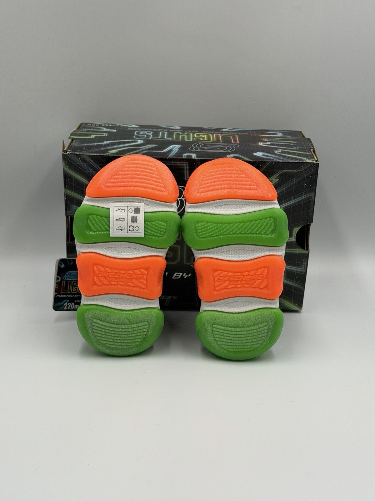 Skechers S Lights Mighty Glow 2.0-Dino Bolt Black Toddler Size 5 NEW WITH BOX