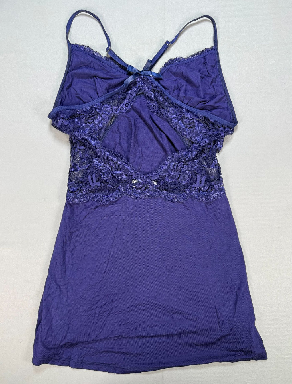 Avidlove Lace Chemise Sleepwear Lingerie Women's Small Navy Blue Valentines Day