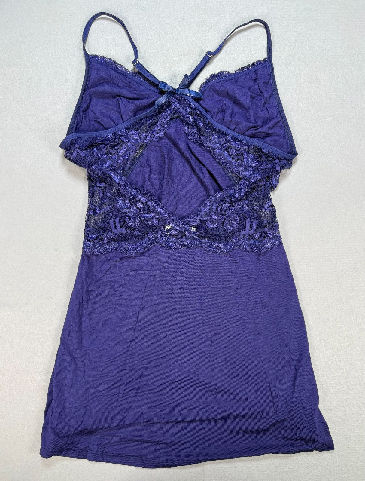 Avidlove Lace Chemise Sleepwear Lingerie Women's Small Navy Blue Valentines Day