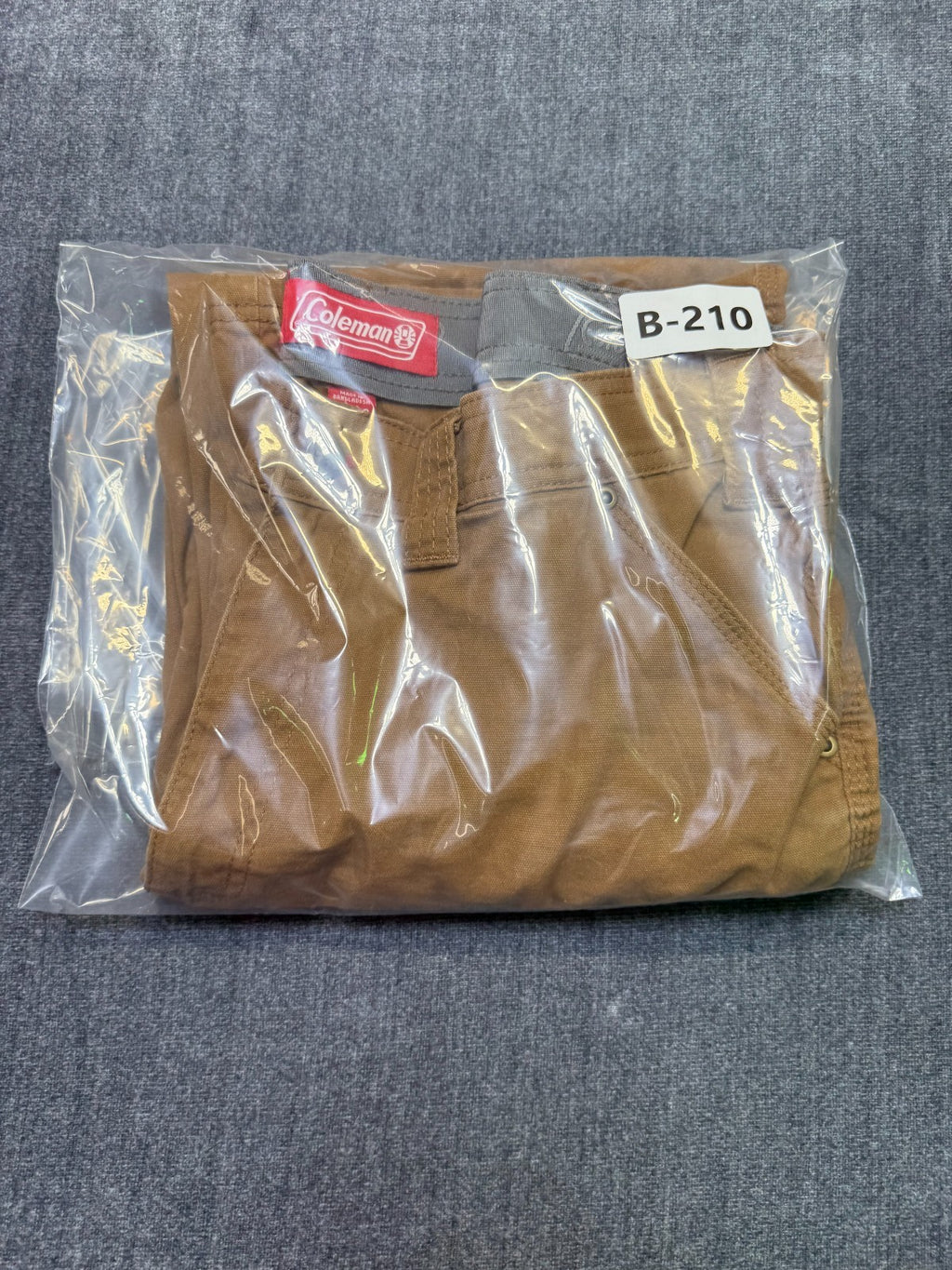 Coleman Work Pants Men's 34X32 Brown Straight Leg Cargo Pockets Pull-On Casual