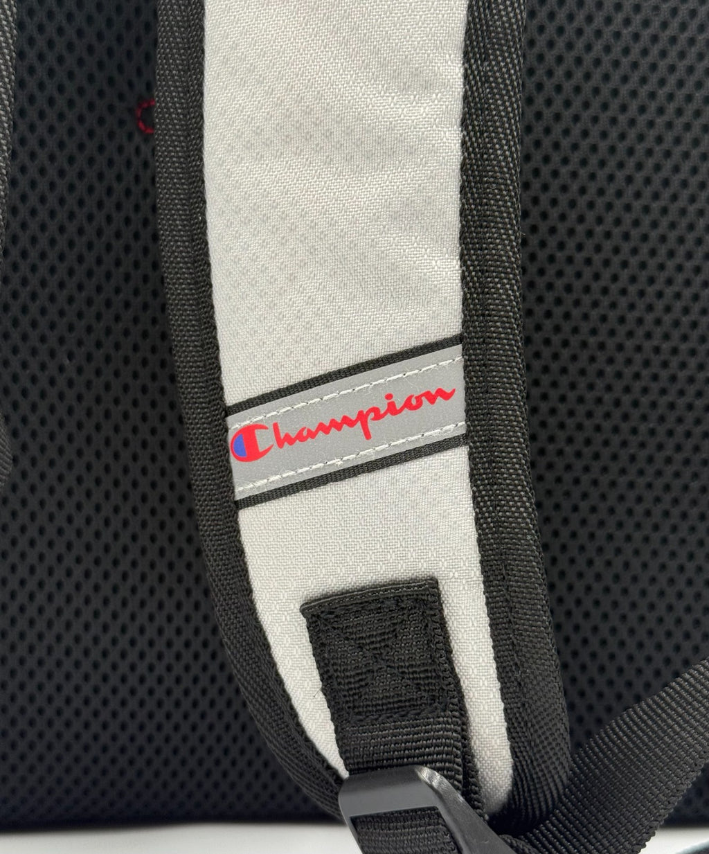 NWT Champion Center Backpack Gray Black Red Fits 17" Laptop School Travel Bag