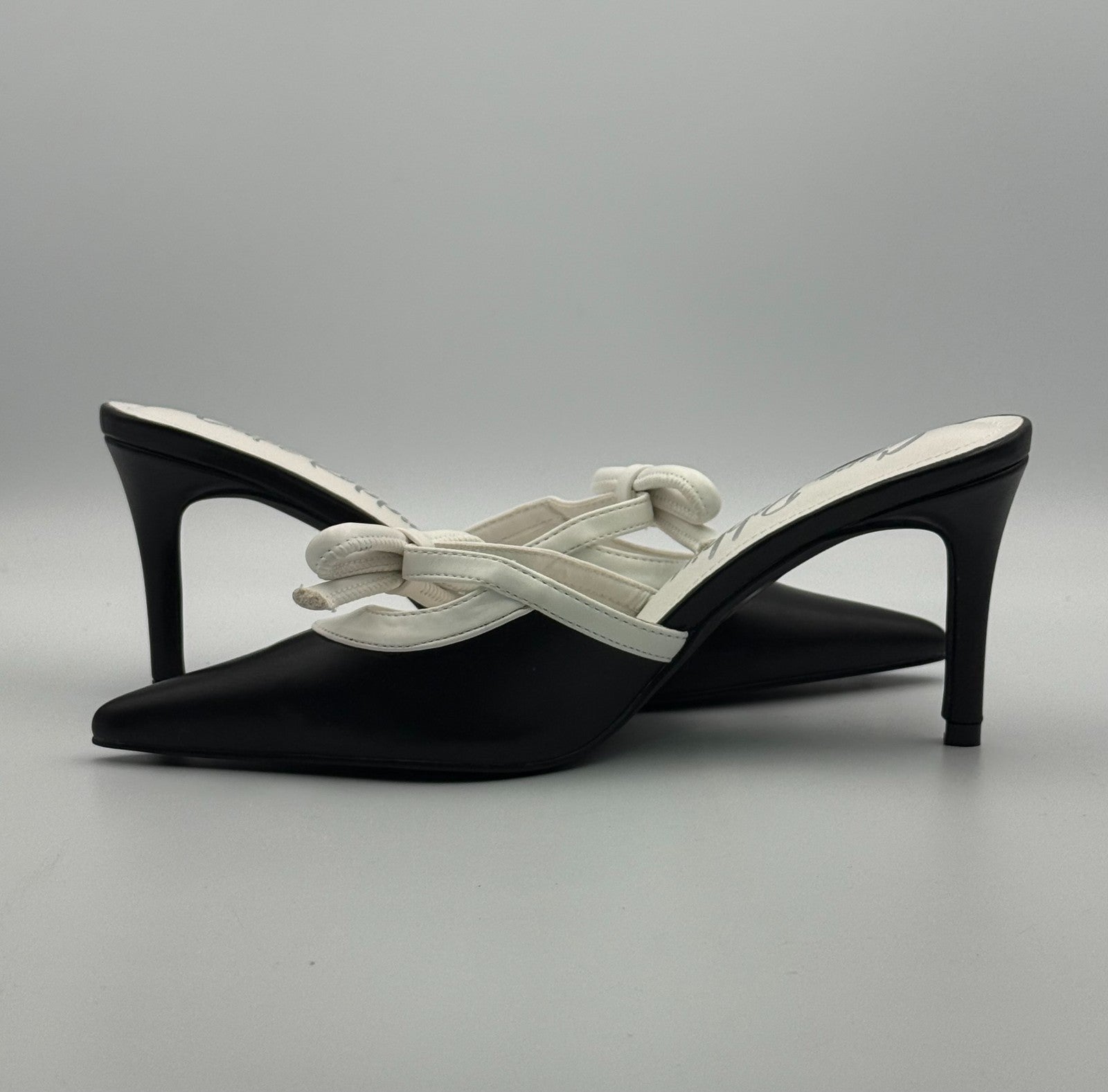 New Cape Robbin Hanny Slip-on Kitten Heel Shoes Women's 6.5 Black Pointed Toe