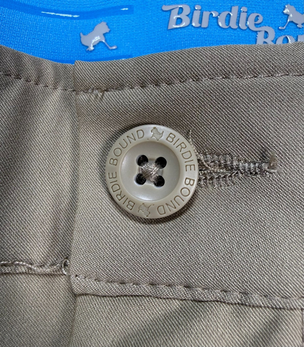 Birdie Bound Regular Fit Golf Pants Men's 38x30 Beige Performance Straight Leg