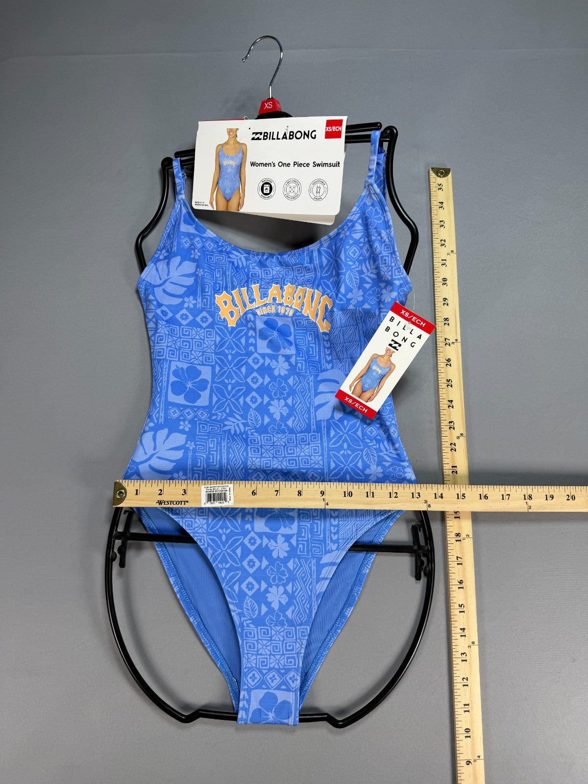 NWT Billabong One-Piece Swimsuit Women's XS Blue Sleeveless Stretch Summer Gear