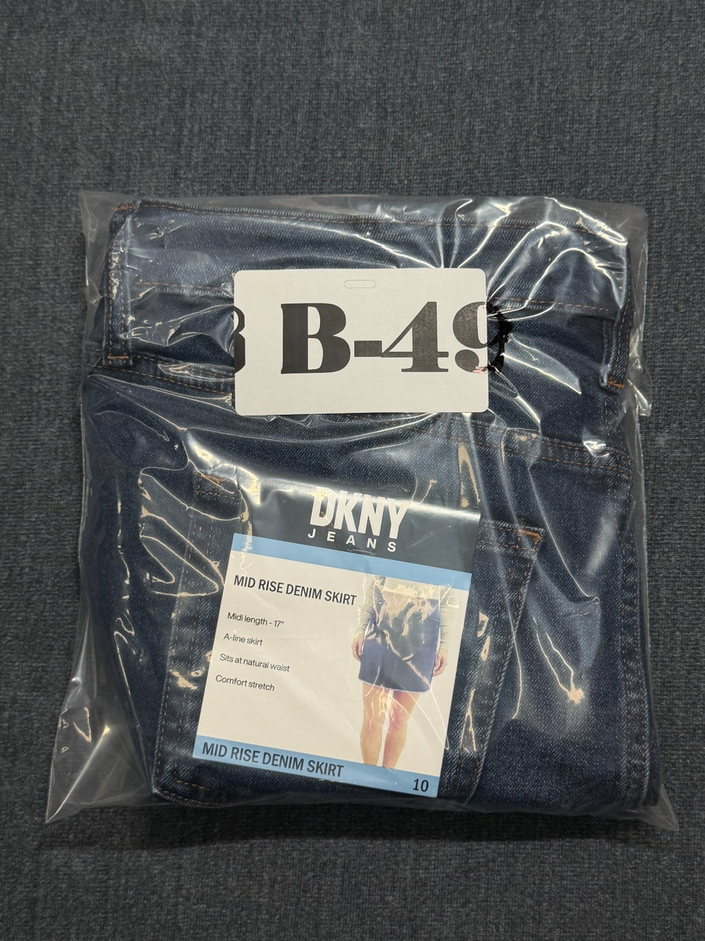 NWT DKNY Jeans 17" A Line Frayed Raw Hem Denim Skirt Women's 10 Blue Comfort