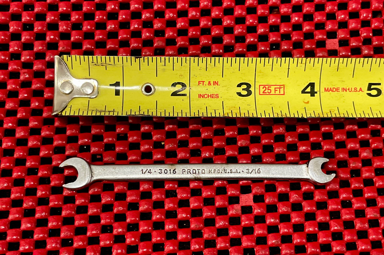 Proto 3016, 1/4" x 3/16" Vintage Open Wrench, Made In USA N4