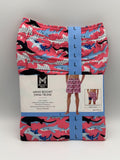 NWT Member's Mark Resort Swim Trunk Men Large Pink Shark Print UPF 50 7" Inseam