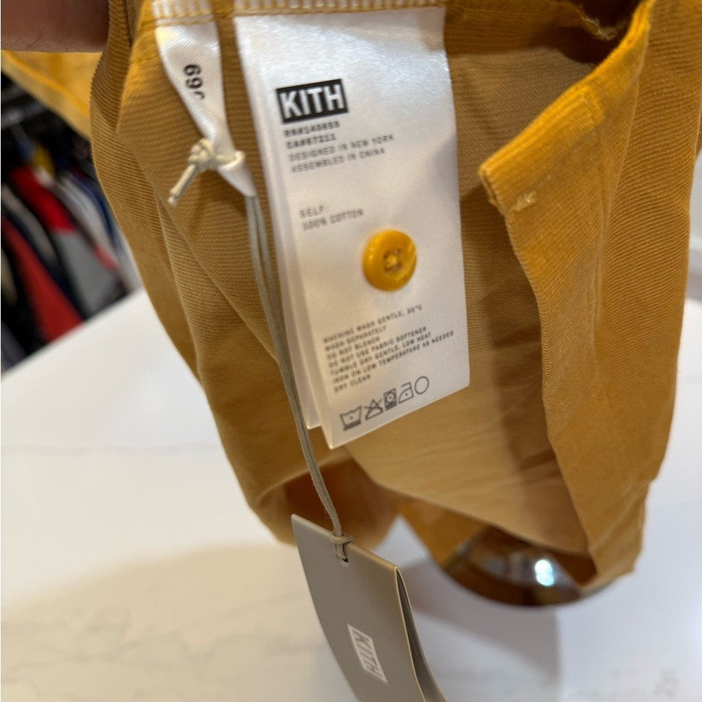Kith Summer Corduroy Golden Polo Shirt honey bee Size Large
