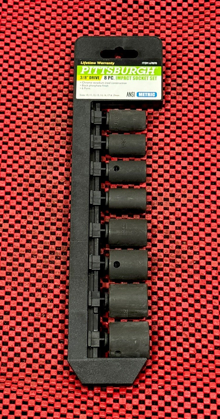 Pittsburgh NEW 3/8" Drive 8pc Impact Socket SET Metric 10,11,12,13,14,16,17,19mm