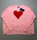 NWT Vince Camuto Valentine's Pullover Sweater Women's Large Pink Long Sleeve