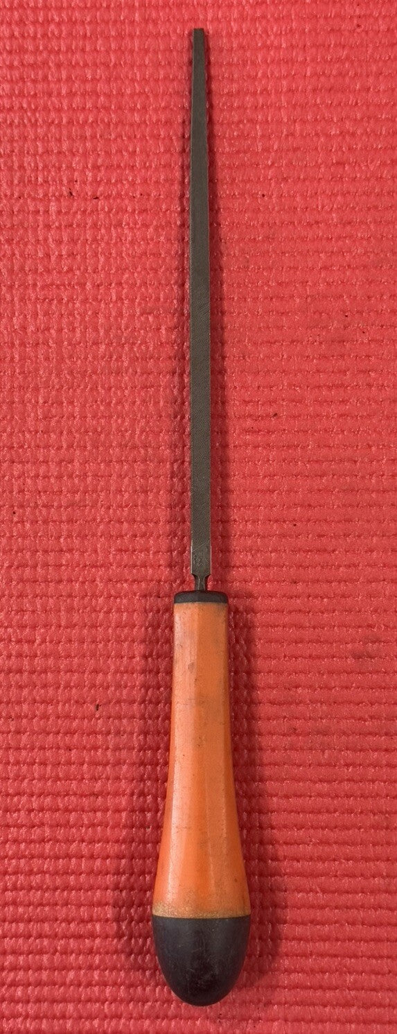 Vintage Nicholson 6" Slim Taper File With Handle Made In USA