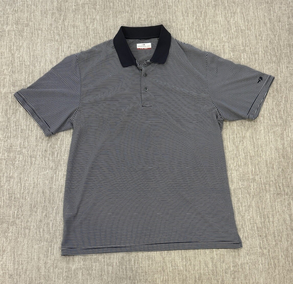 New Grand Slam Performance Men's XL Short Sleeve Polo Shirt Peacoat Blue Striped