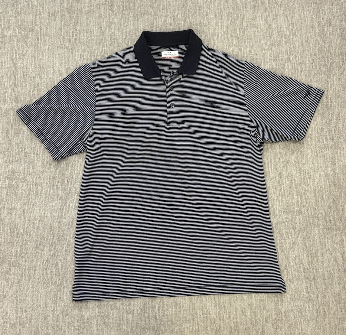 New Grand Slam Performance Men's XL Short Sleeve Polo Shirt Peacoat Blue Striped