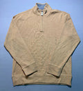 NWT Lands End 1/4 Zip Pullover Sweater Men's Small Beige Mock Neck Long Sleeve