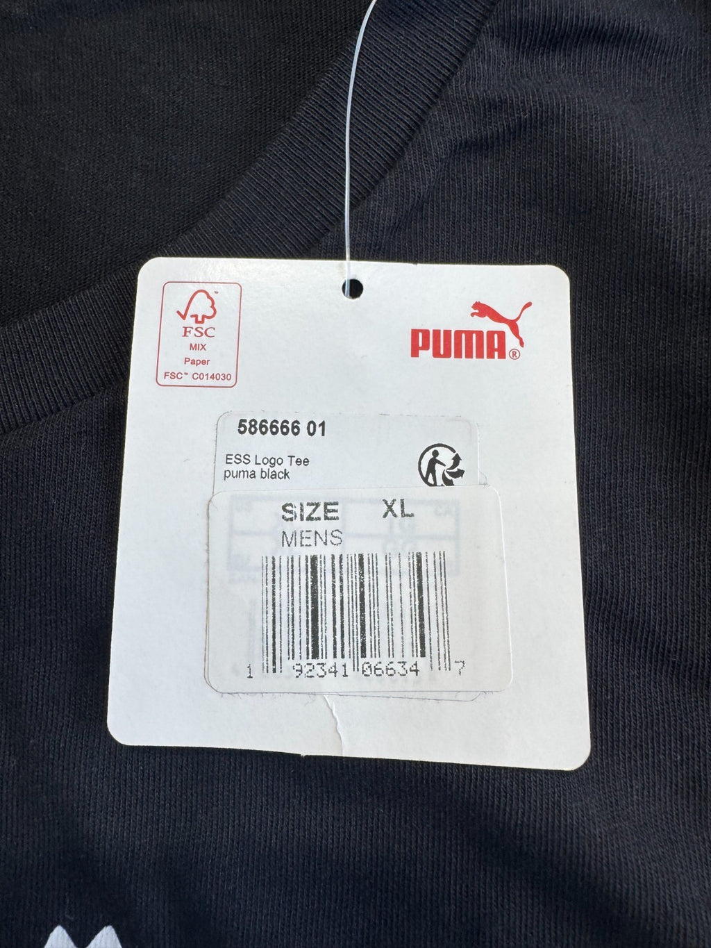 NWT Puma Essential Graphic Logo Tee Shirt Men X-Large Black Short Sleeve Summer