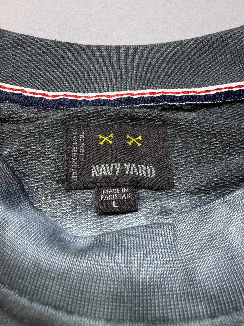 NWT Navy Yard Tie-Dye Sweater Men's Large Navy Gray Knit Long Sleeve Casual Wear