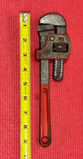Vintage 10M 10" Adjustable Pipe Wrench B15 Heavy Duty Red Handle Made in USA