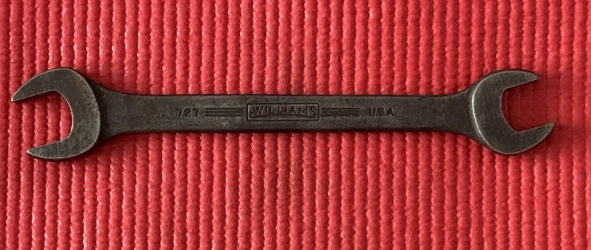 Vintage Williams No. 727 Double Open End Wrench 9/16" and 5/8" Made In USA