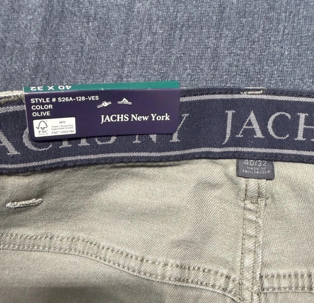 NWT Jachs New York Denim Pant Men's 40X32 Gray Straight Leg Casual 5-Pockets