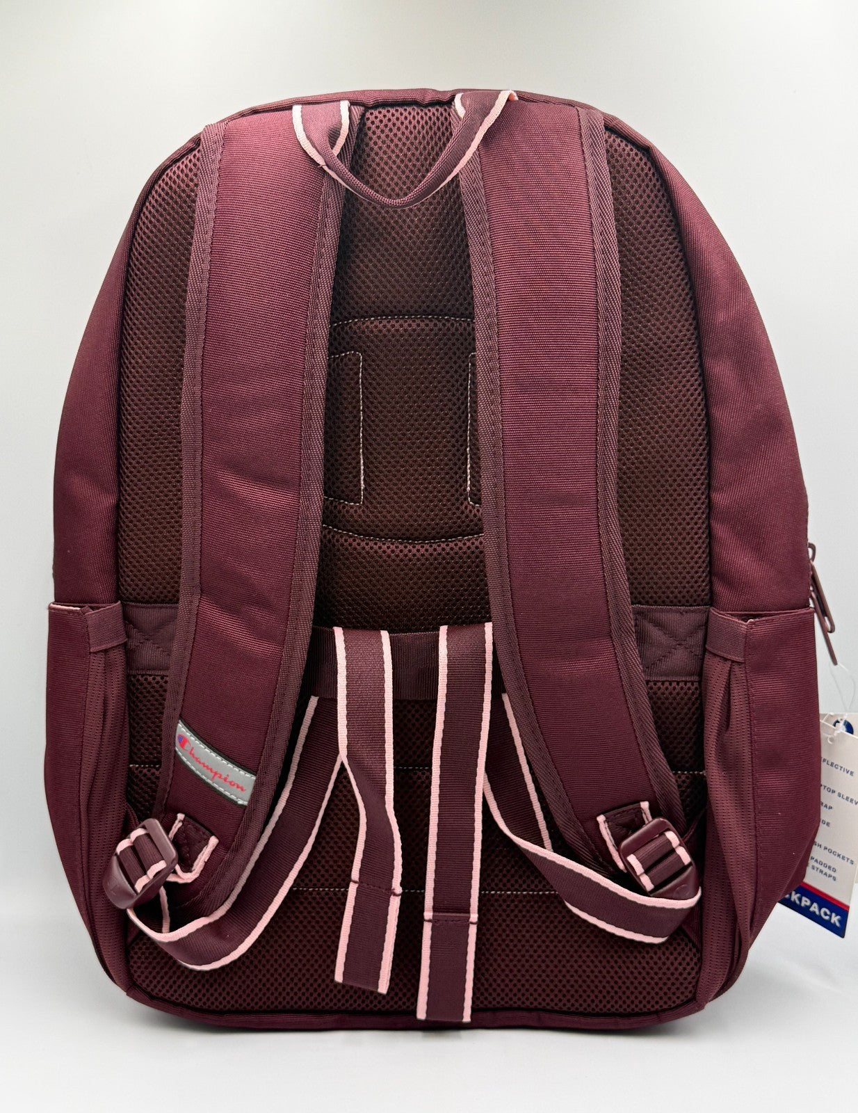 NWT Champion Estate Backpack Burgundy Maroon Pink Fits 17" Laptop School Bag