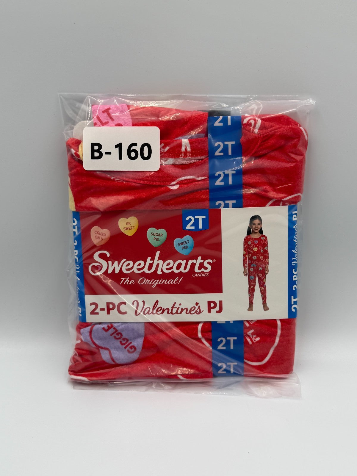 NWT Sweethearts Candies Hearts Valentine's Day 2-Piece Pajama Set Baby 2T Red