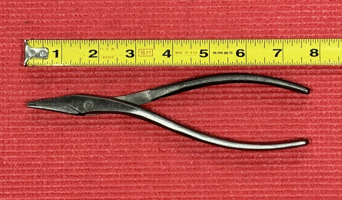 VINTAGE PALMER TOOLS 768  8” LONG DUCK BILL PLIERS MADE IN USA RARE
