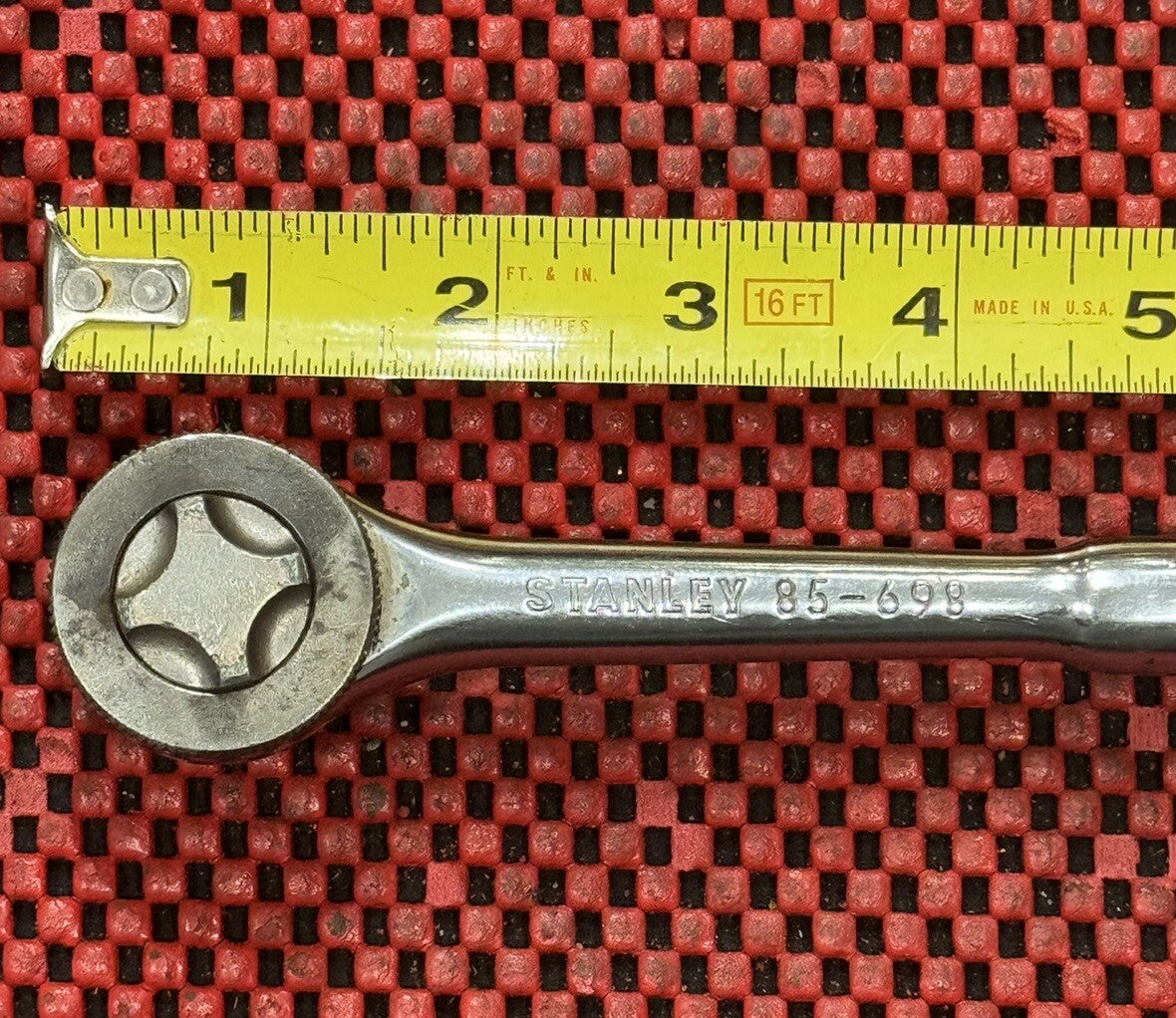Vintage Stanley Tools No. 85-698 3/8” Drive Ratchet Thumbwheel Quick Release M8