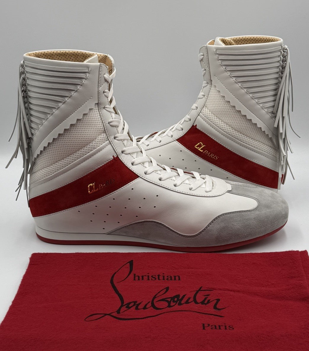 AUTHENTIC CHRISTIAN LOUBOUTIN Suede Knock-Out Boxing Sneakers (42.5 EU; 9.5 US)