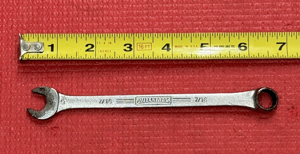 Vintage Williams Tools Superrench 1161 7/16" Combination Wrench 12PT Made in USA