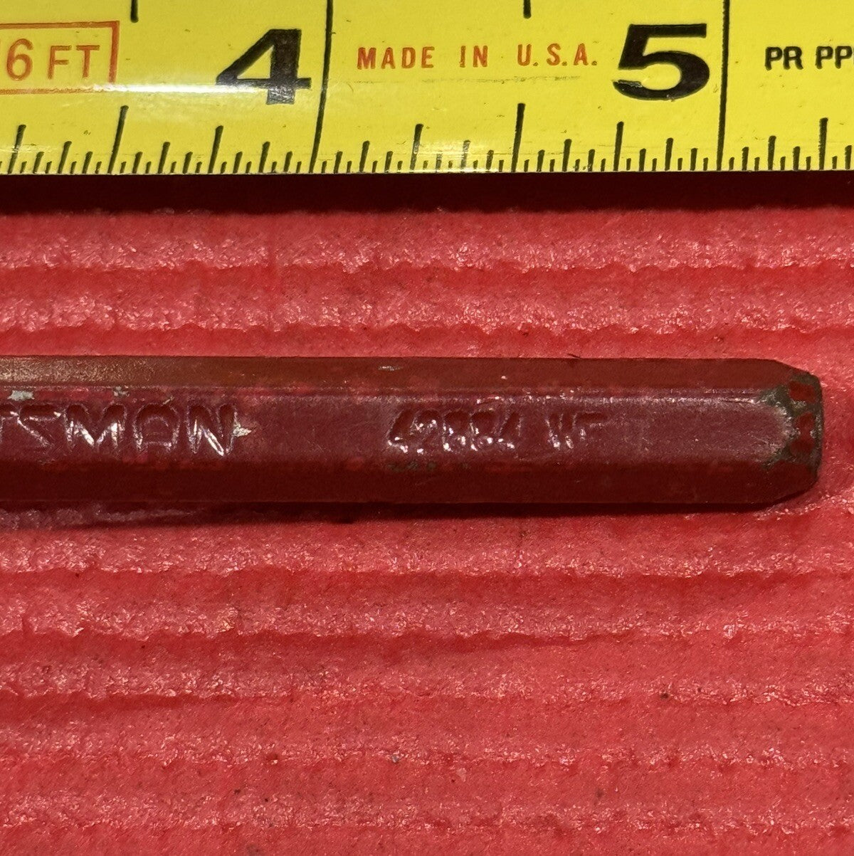 Vintage Craftsman 42884 5/32 Red Pin Punch  5" Inch Long Made In USA