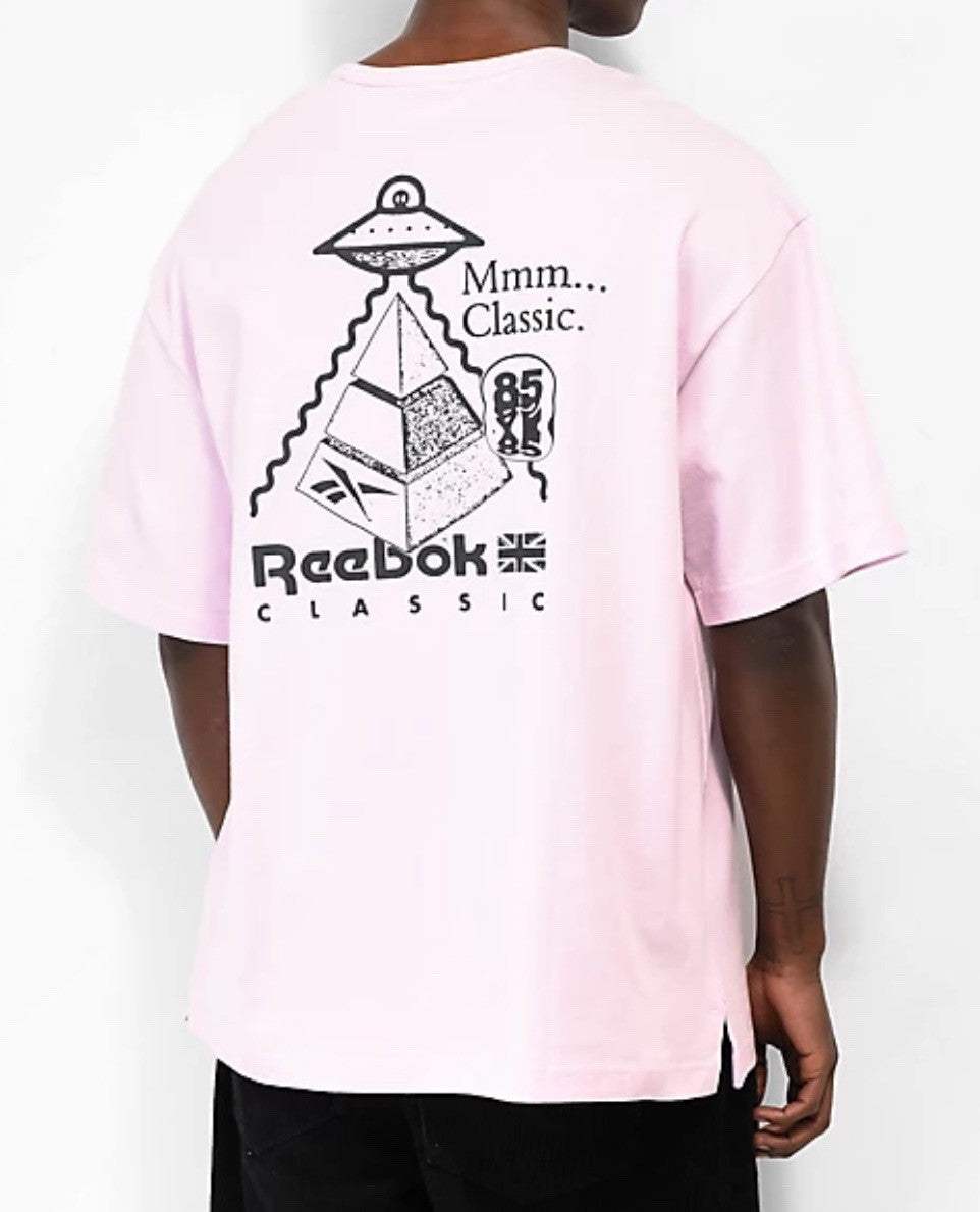 Reebok Classic T-Shirt Classics Skateboard UFO Pyramid Skate Shirt Pink Medium