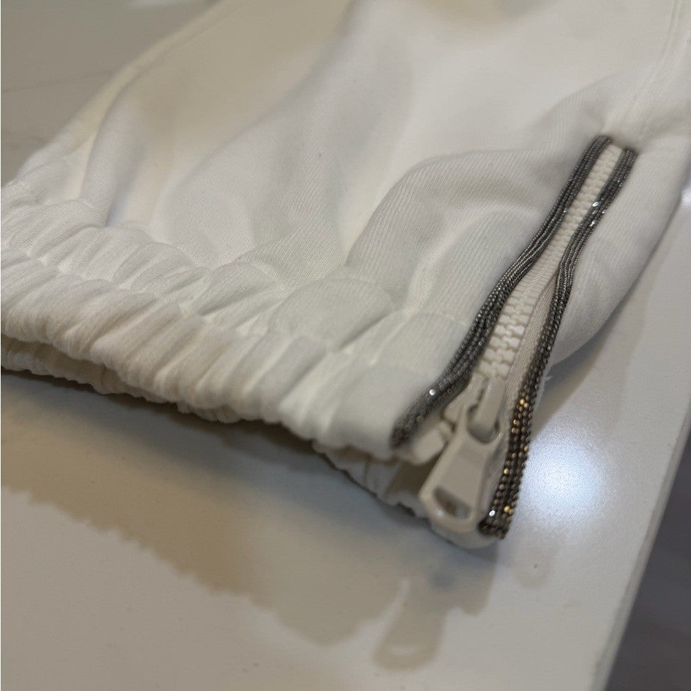 Brunello Cucinelli Monil Chain White Joggers