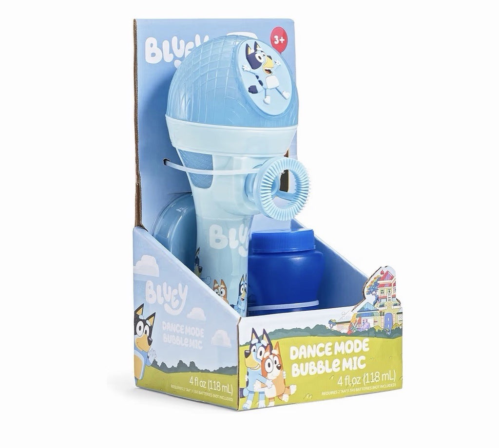 New Bluey Dance Mode Bubble Mic Singing Toy Blower Machine Blue - 4 FL Oz