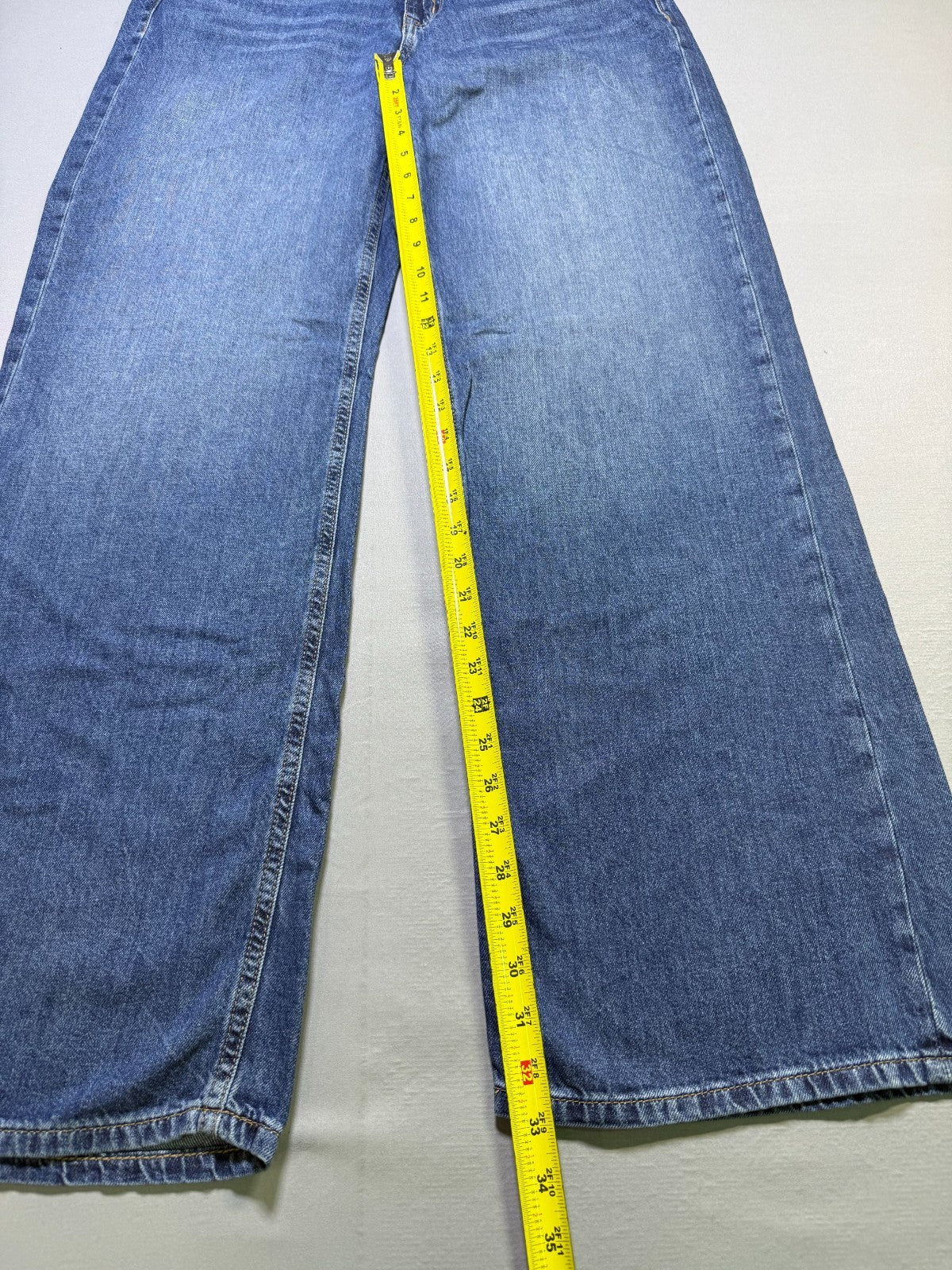 NWT Aeropostale High Rise Wide Leg Jeans Women 12 Blue Denim Medium Wash Zip Fly