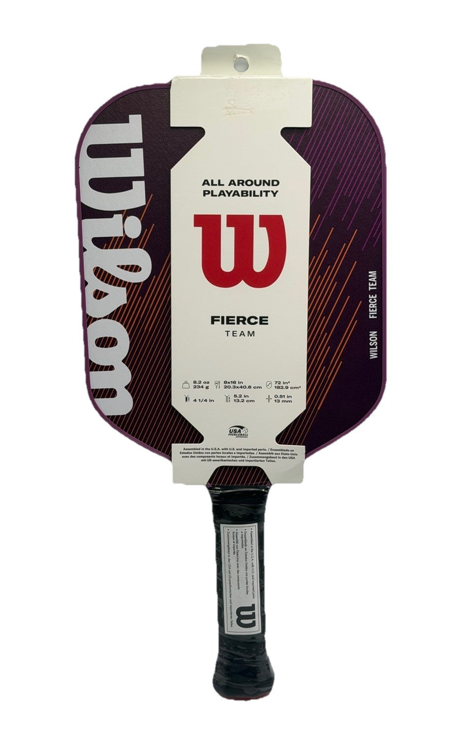 New Wilson Fierce Team Pickleball Paddle All Around Playability Purple Racket