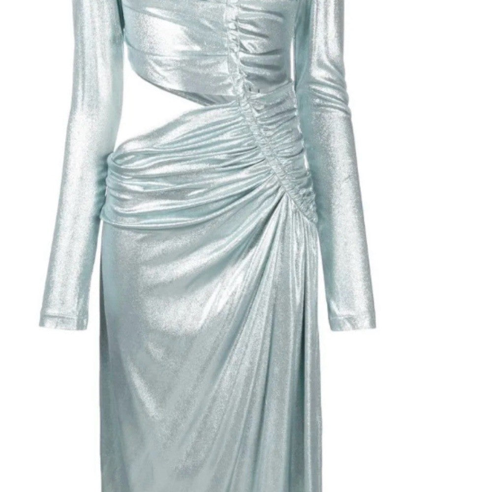 Off-White Shiny Jer Drapped Midi Dress womens size 40 EU