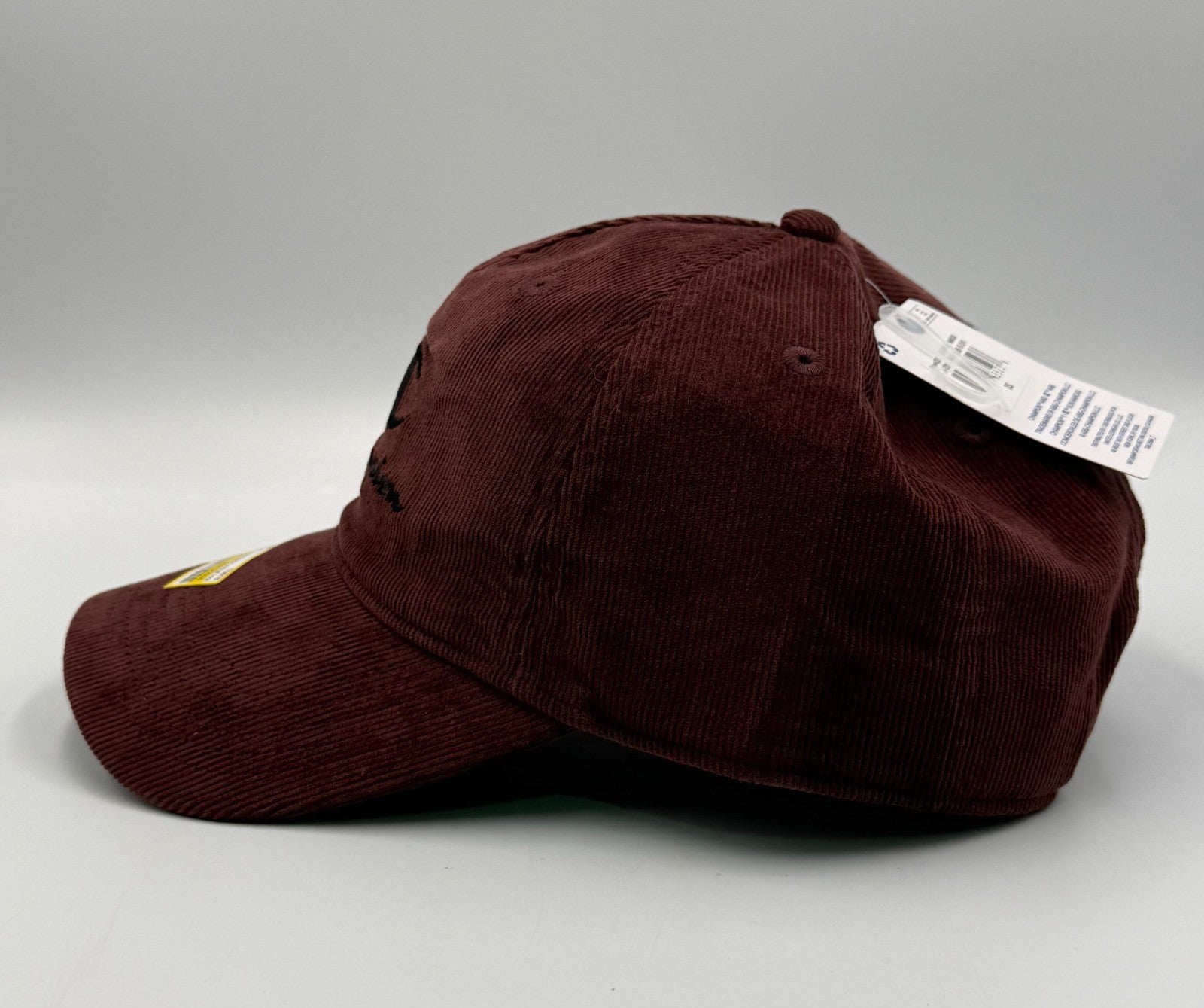 NWT Champion Corduroy Dad Hat Maroon Black Embroidered Adjustable Snapback Cap